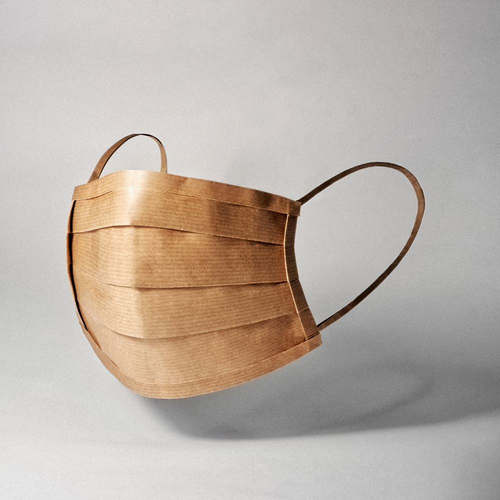 An origami of an N95 Covid mask.