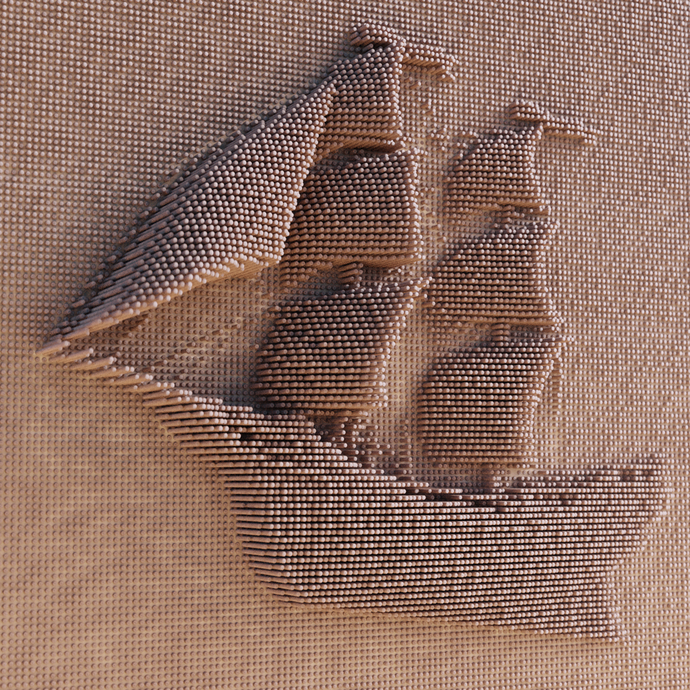 3D pinbox model of a pirate ship.